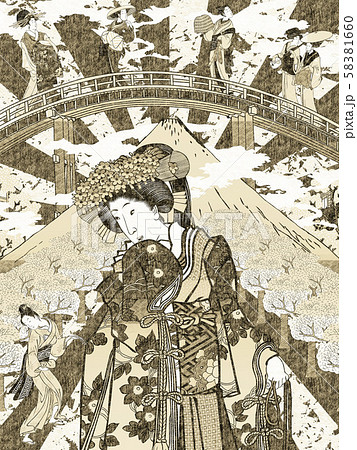和風コラージュ その6 vintageのイラスト素材 [58381660] - PIXTA