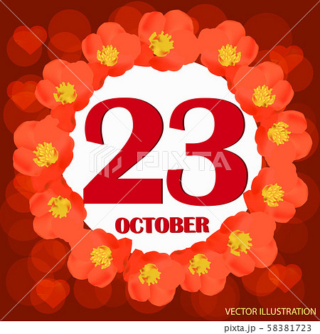 October 23 icon. For planning important day. Vector iIllustration October 23 icon. For planning important day. Vector iIllustration 58381723