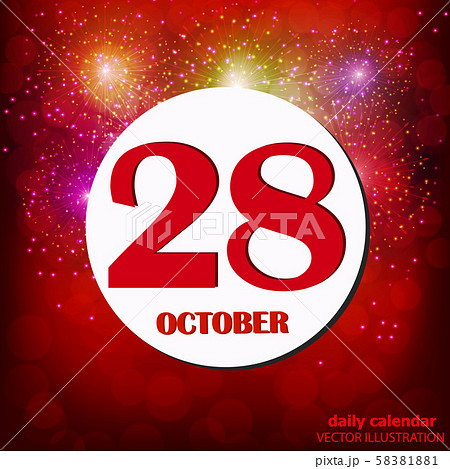 October 28 icon. For planning important day. Vector iIllustration 58381881