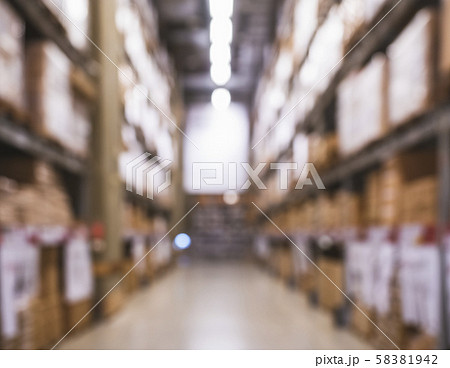 Warehouse shelf storage Product Logistic Business Blur Background Warehouse shelf storage Product Logistic Business Blur Background 58381942