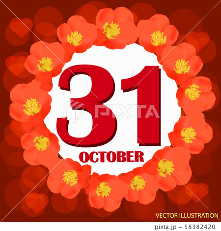 October 31 icon. For planning important day....のイラスト素材 [58382420] - PIXTA