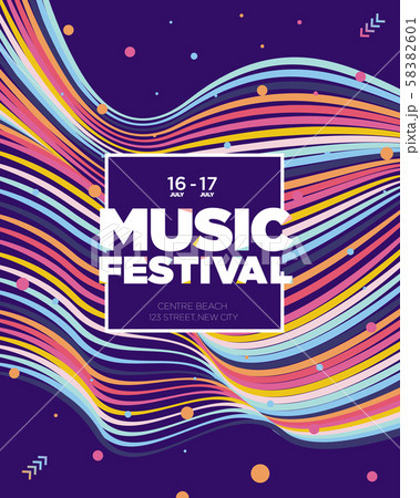 Colorful electronic Music Covers template design Colorful electronic Music Covers template design 58382601
