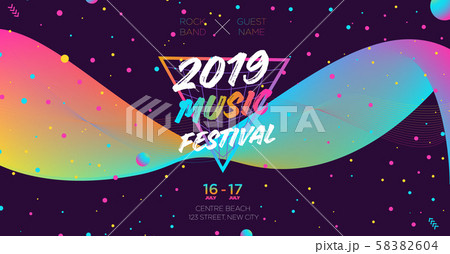 Colorful electronic Music Covers template design 58382604