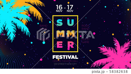 Colorful electronic Music Covers template design 58382638