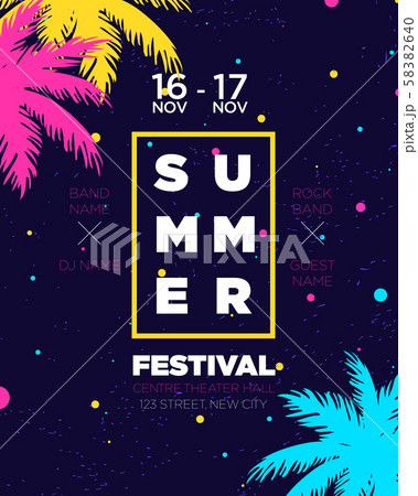 Colorful electronic Music Covers template design 58382640