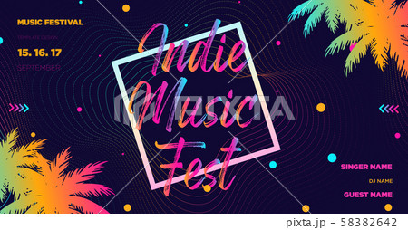 Colorful electronic Music Covers template design 58382642