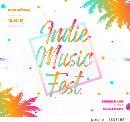 Colorful electronic Music Covers template design 58382644