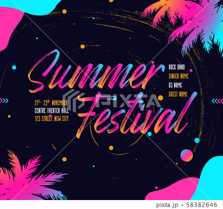 Colorful electronic Music Covers template design 58382646