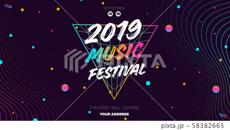 Colorful electronic Music Covers template design 58382665