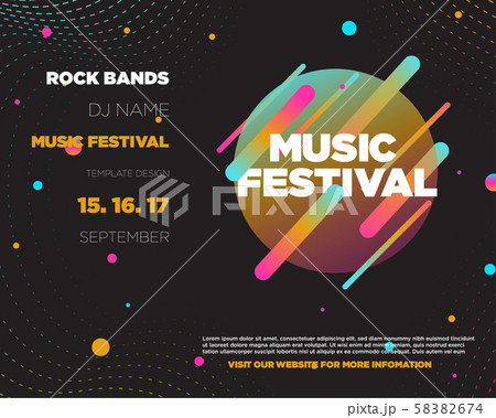 Colorful electronic Music Covers template design 58382674
