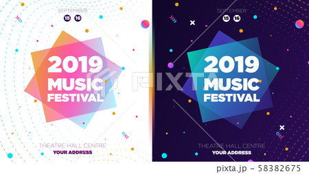 Colorful electronic Music Covers template design 58382675