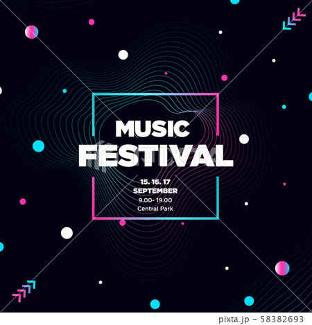 Colorful electronic Music Covers template design 58382693