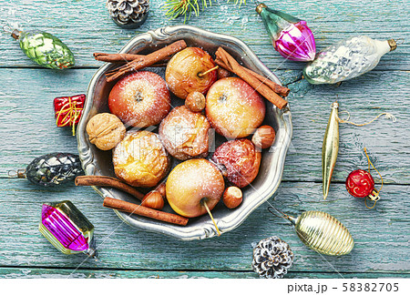 Red baked apples 58382705