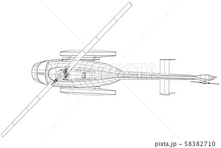 Silhouette of helicopter. Created illustration of 3d. Vector wire-frame concept Silhouette of helicopter. Created illustration of 3d. Vector wire-frame concept 58382710