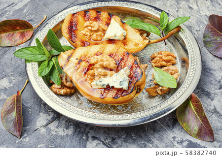 Grill pear with walnut Grill pear with walnut 58382740