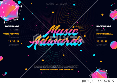 Colorful abstract music banner, template design Colorful abstract music banner, template design 58382815