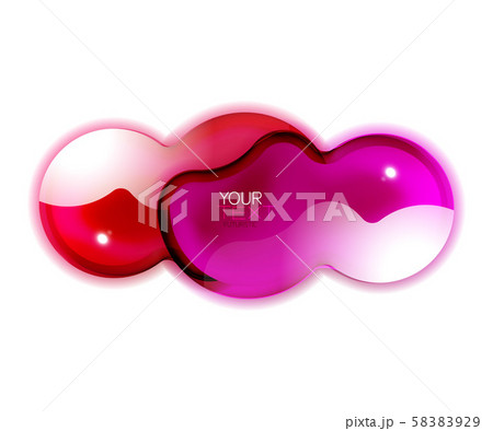 Abstract glossy shiny shape. Liquid glass splash design with sample text. Promotion web box, clean Abstract glossy shiny shape. Liquid glass splash design with sample text. Promotion web box, clean 58383929