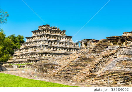 Pyramid of the Niches at El Tajin, a pre-Columbian archeological site in southern Mexico 58384002