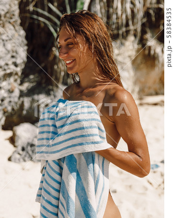 young naked on beach 