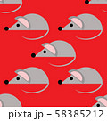 Simple seamless pattern with gray mouses on red background, Simple seamless pattern with gray mouses on red background, 58385212