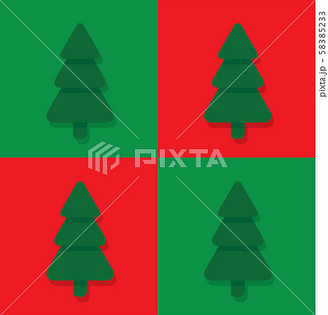 Seamless flat christmas pattern with fir trees on red and green background 58385233