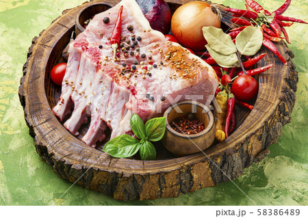 Pork ribs rack Pork ribs rack 58386489