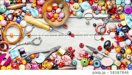 Set of bright beads 58387846