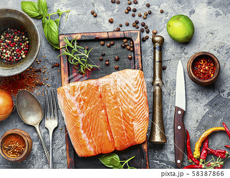 Fresh raw salmon fish Fresh raw salmon fish 58387866