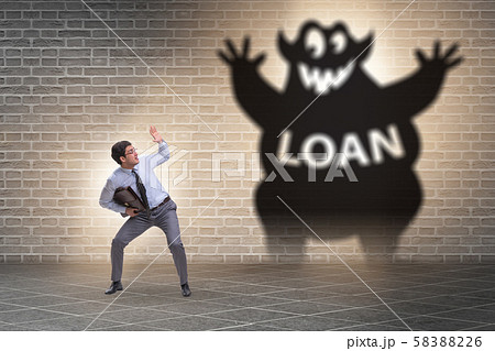 Businessman in debt and loan concept Businessman in debt and loan concept 58388226