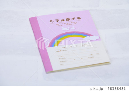 妊娠　母子手帳　ピンク 58388481