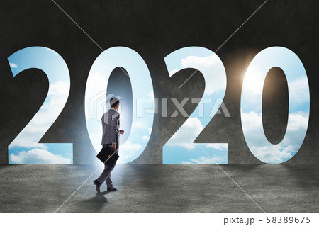 Businessman and concept of new year 2020 Businessman and concept of new year 2020 58389675