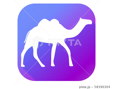 Camel flat icon with long shadow. Pictogram Camel flat icon with long shadow. Pictogram 58390304