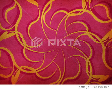 Vintage yellow floral on pink background 58390307