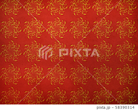 Vintage red floral pattern 58390314