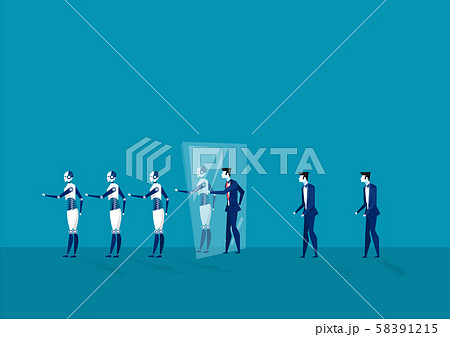 businessman walk through mirror become robot digital generate concept vector businessman walk through mirror become robot digital generate concept vector 58391215