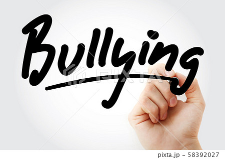 Hand writing Bullying with marker Hand writing Bullying with marker 58392027