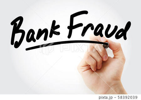 Hand writing Bank fraud with marker 58392039