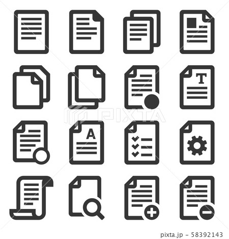 Documents File Icons Set on White Background. Vector Documents File Icons Set on White Background. Vector 58392143