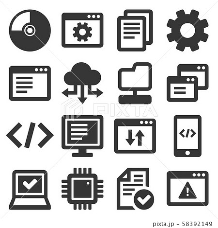Software and Hardware Programing Icons Set. Vector 58392149