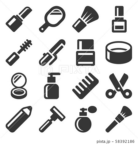 Beauty and Cosmetic Icons Set on White Background. Vector Beauty and Cosmetic Icons Set on White Background. Vector 58392186