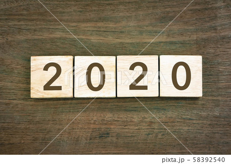 New year Concept 2020 number and typography text. 58392540