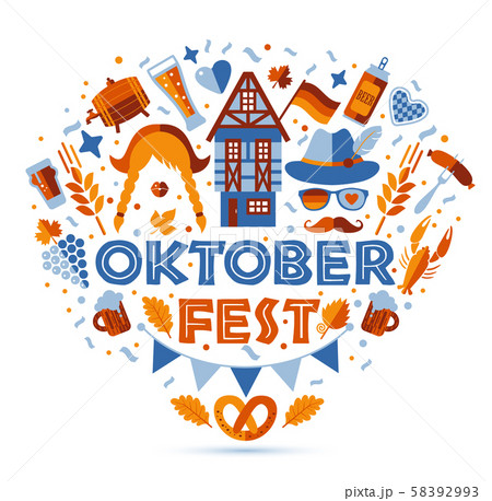 Oktoberfest flyer, banner. Beer festival logo,.