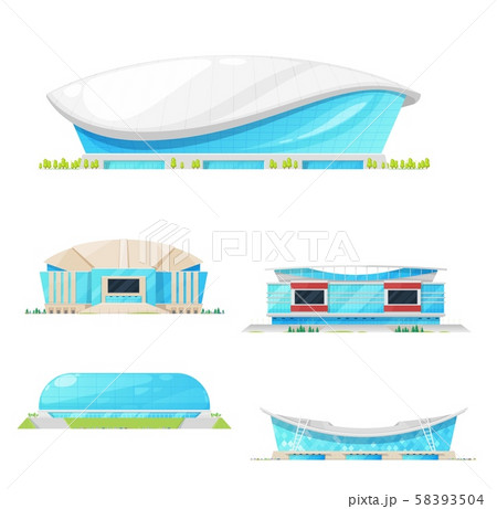 Sport stadium and arena building icons Sport stadium and arena building icons 58393504