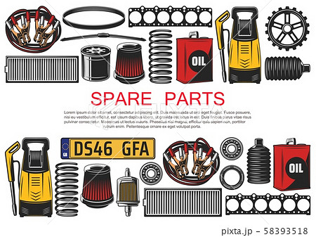 Car spare parts, belts, oil and bearings 58393518