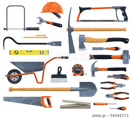 Construction and carpentry work tools 58393572