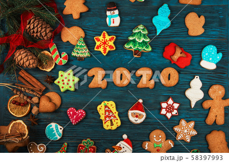 Gingerbreads for new 2020 years 58397993