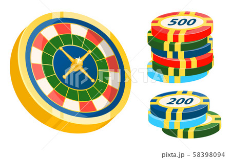 Casino Chips, Playing Poker and Gambling on Money Casino Chips, Playing Poker and Gambling on Money 58398094