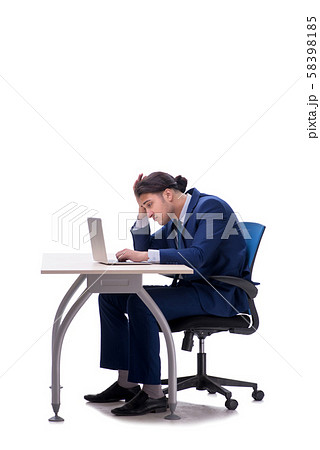 Employee working isolated on white background Employee working isolated on white background 58398185