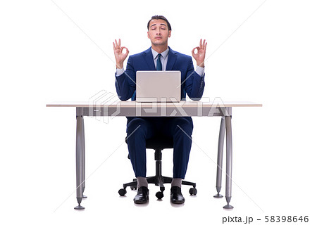 Employee working isolated on white background 58398646