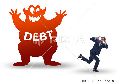 Businessman in debt and loan concept Businessman in debt and loan concept 58399016